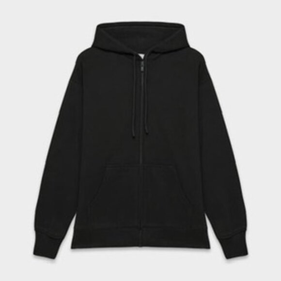 Aritzia Tops - [SOLD] Cozy Sweatfleece Boyfriend Zip Hoodie Black Small